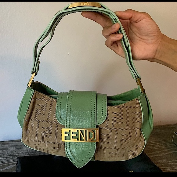 Fendi Handbags - Rare fendi baguette zucca small bag